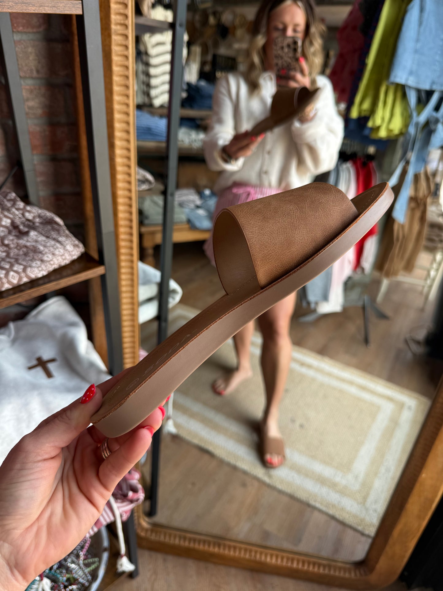 Tan Flat Sandals