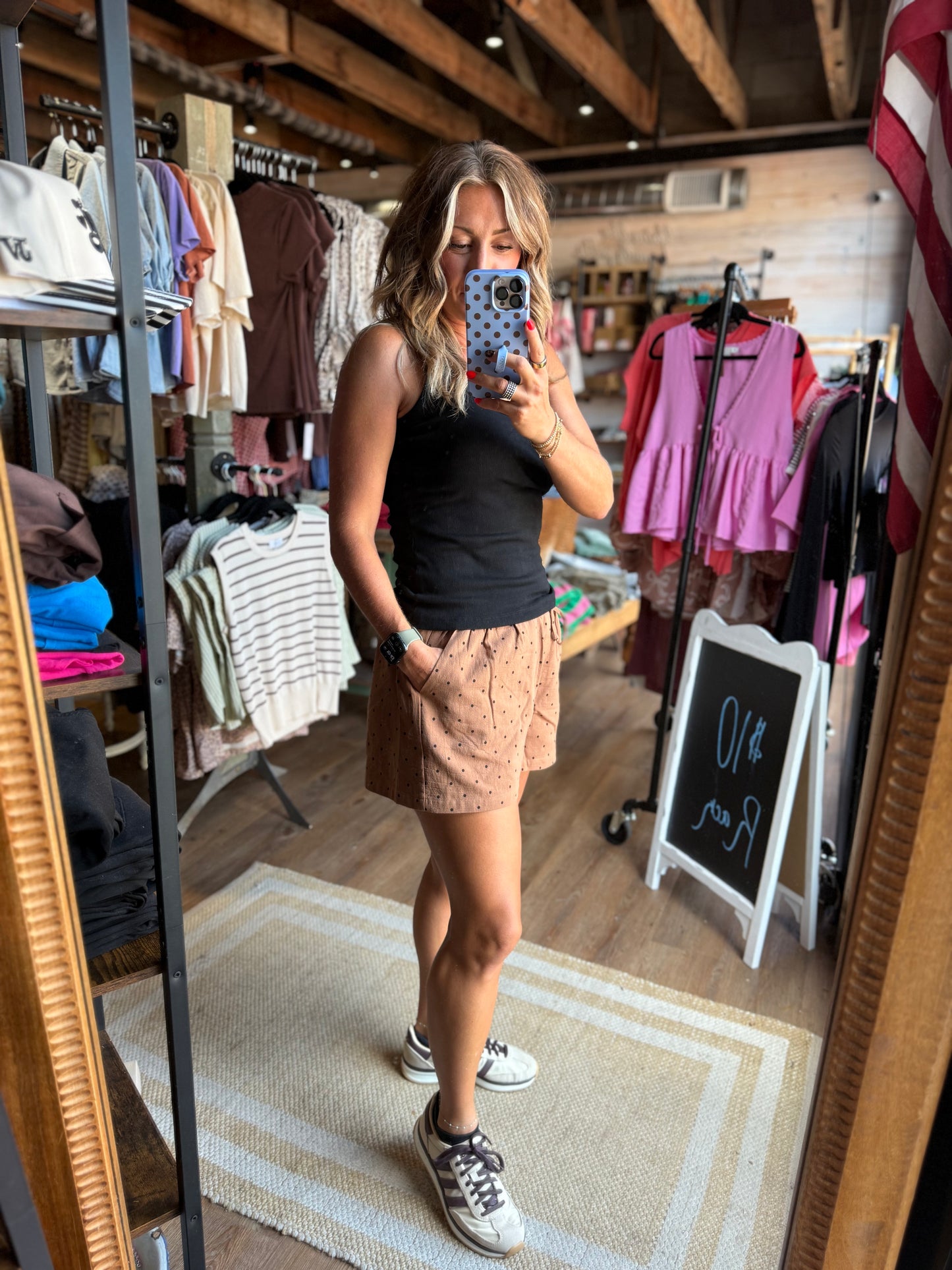 Mocha Polka Dot Shorts