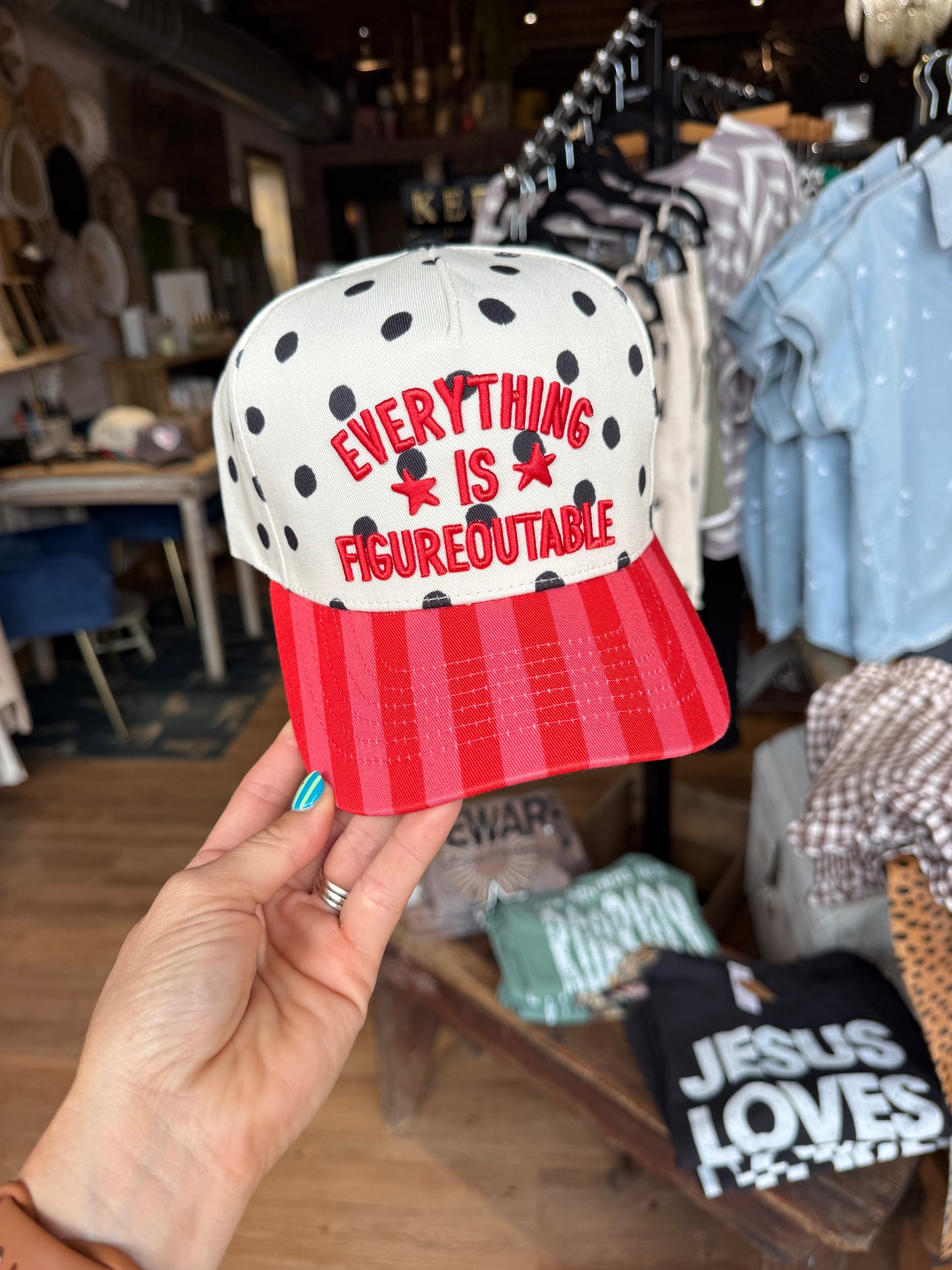 ❤️🤍 Figureoutable Polka Dot Trucker Hat